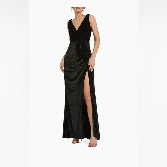 VELVET-  Mac Duggal - Draped Tie Slip Gown - Picture 3 of 3